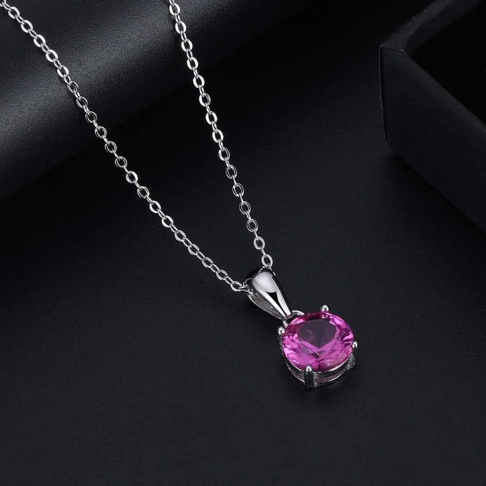 S925 July (ruby) birthstone necklace